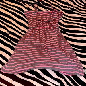 Pink + Grey Stripped Dress